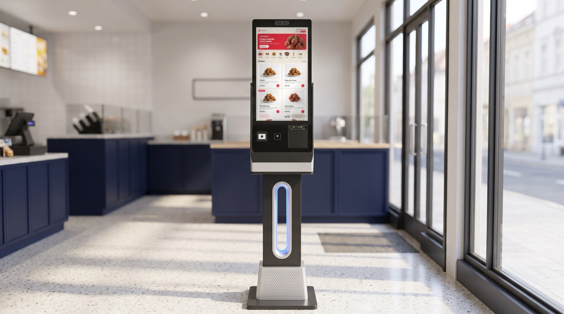 Seenu self-ordering kiosk in a restaurant